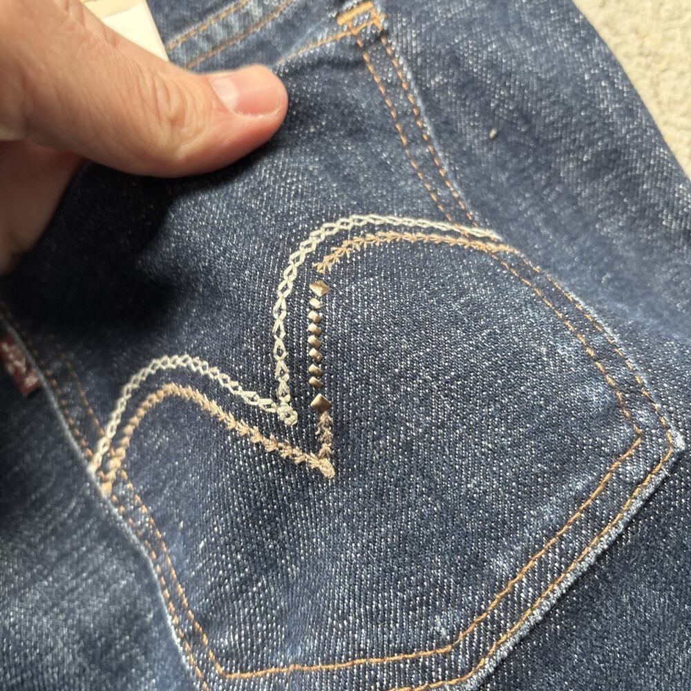 New Levi's 515 Jeans Womens 4 Short 27 Stretch Mid Rise Boot Cut Dark Wash Y2k - Picture 14 of 15